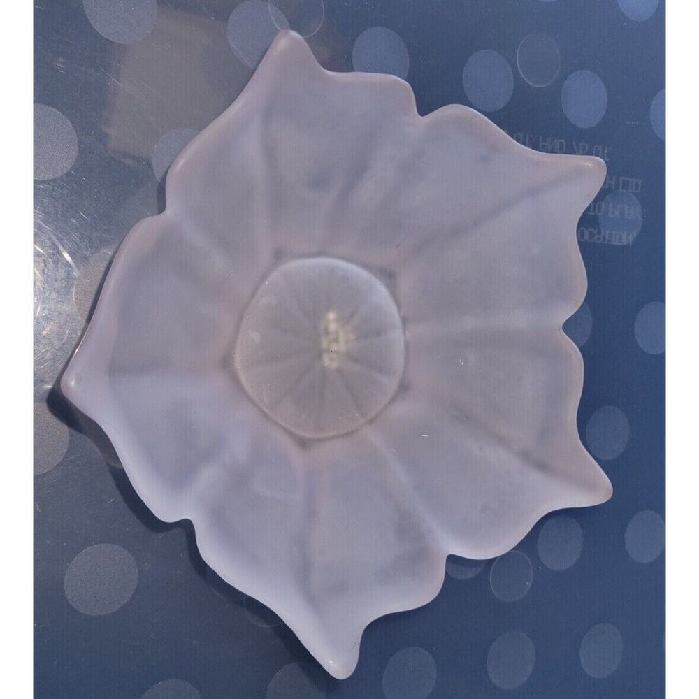Vintage Viking Pink Frost Lotus Blossom Glass Dish MCM 6.5" Width